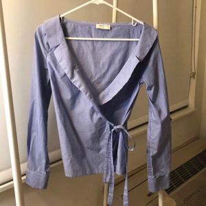 Aritzia babaton blue shirt